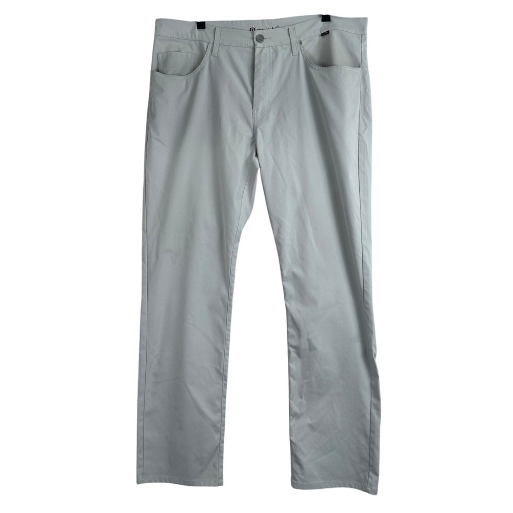 Travis Mathew 5-Pocket Golf Pants Mens 38 Light Gray Performance Straight Leg